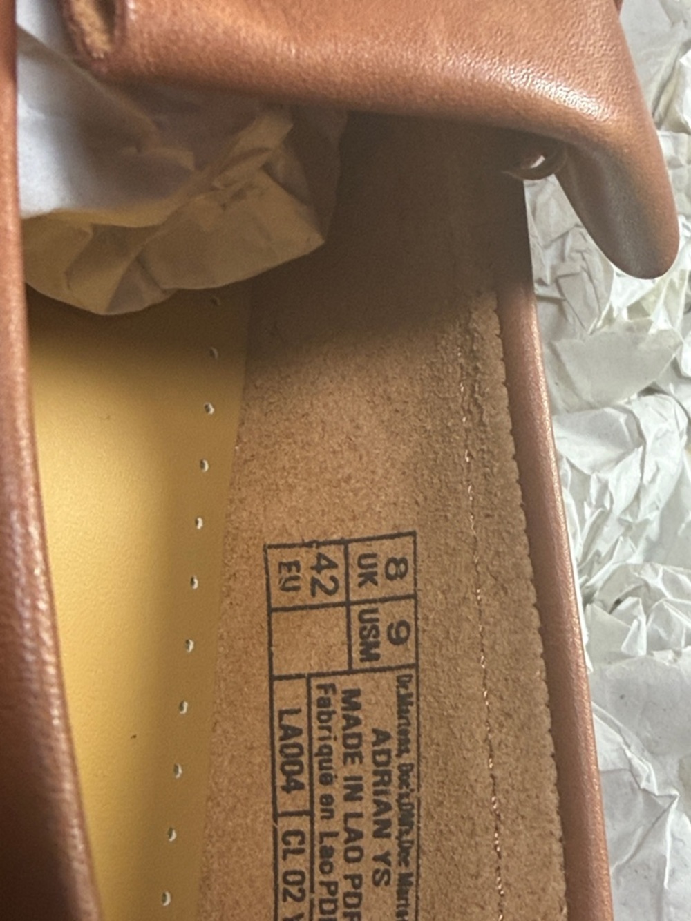 Dr. Martens Adrian YS Brown Leather Loafers- New- size 9 NIB Saddle Tan Color - Picture 10 of 13